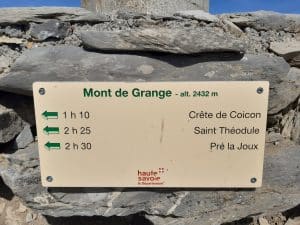 Panneau temps mont de Grange